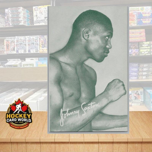1948-52 Exhibit Boxing Johnny Saxton Large Photo 3.5x5.5 Card Vintage Image 1