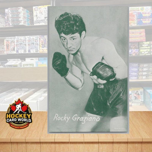 1948-52 Exhibit Boxing Rocky Graziano Large Photo 3.5x5.5 Card Vintage Image 1