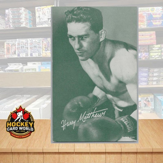 1948-52 Exhibit Boxing Harry Matthews Large Photo 3.5x5.5 Card Vintage Image 1