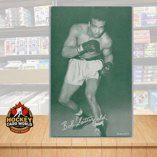 1948-52 Exhibit Boxing Bob Satterfield Large Photo 3.5x5.5 Card Vintage Image 1