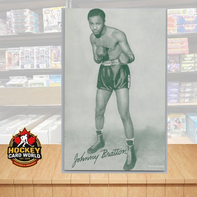 1948-52 Exhibit Boxing Johnny Bratton Large Photo 3.5x5.5 Card Vintage Image 1