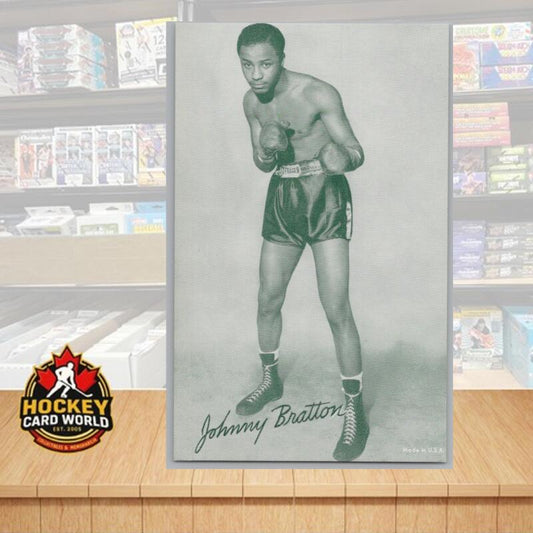 1948-52 Exhibit Boxing Johnny Bratton Large Photo 3.5x5.5 Card Vintage Image 1