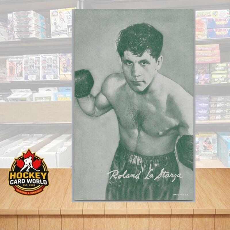 1948-52 Exhibit Boxing Ronald La Straza Large Photo 3.5x5.5 Card Vintage Image 1