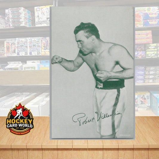 1948-52 Exhibit Boxing Robert Villemain Large Photo 3.5x5.5 Card Vintage Image 1