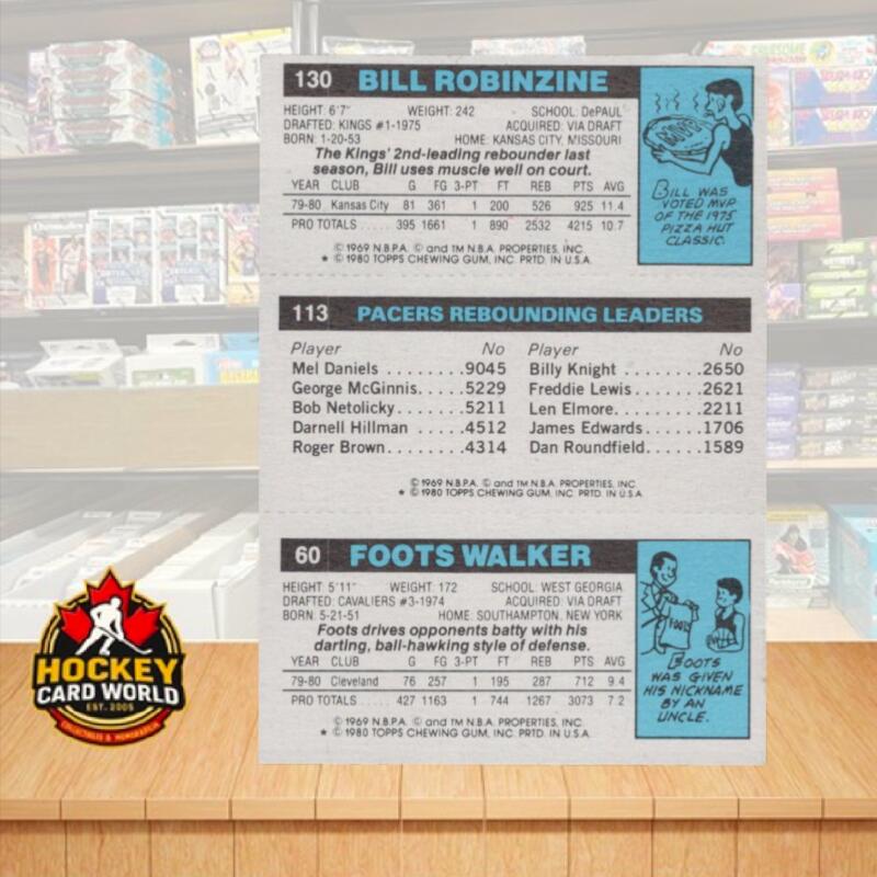 1980-81 Topps #13 60 Foots Walker/113 Mick.Johnson TL/130 Bill Robinzine V105432 Image 2