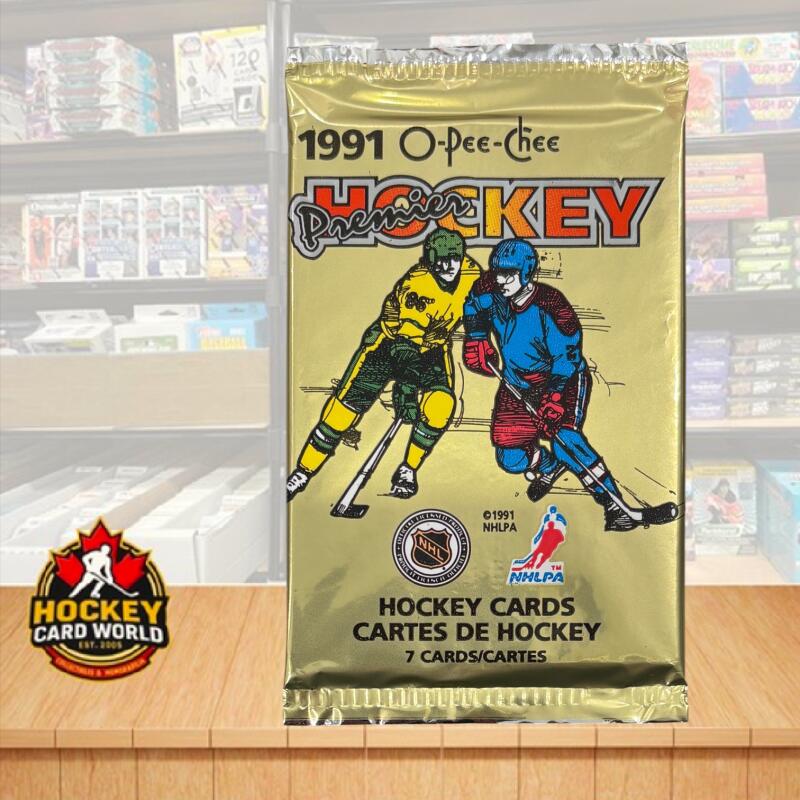 1990-91 O-Pee-Chee Premier Hockey Factory Sealed Hobby Pack - 7 Cards Per Pack Image 1