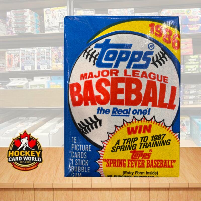 1986 Topps Baseball Factory Sealed Hobby Wax Pack with Gum - 15 Card Pack Image 1