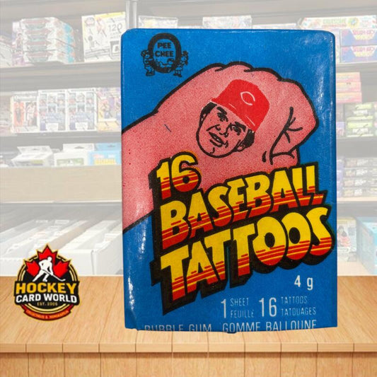 1986 OPC Baseball Tattoos Factory Sealed Hobby Wax Pack + Gum - 16 Tattoo Pack Image 1