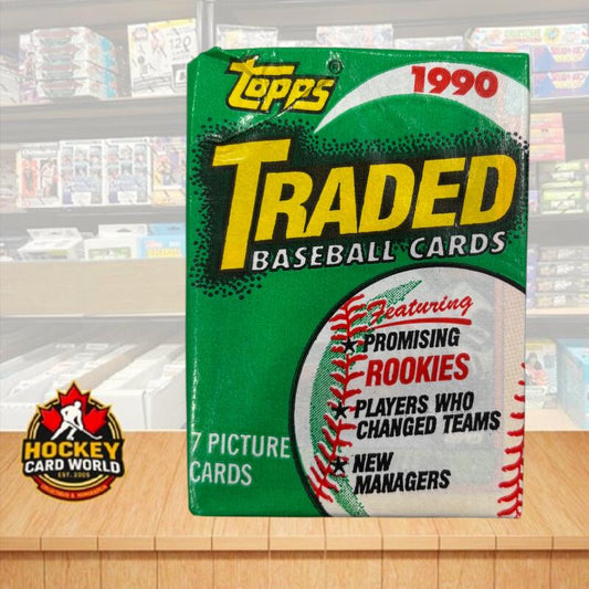 1990 Topps Traded Baseball Factory Sealed Hobby Wax Pack - 7 Card Pack Image 1