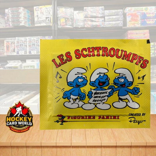 1982 Panini The Smurfs (French) Vintage Album Sticker Wax Pack - Printed in Italy Image 1