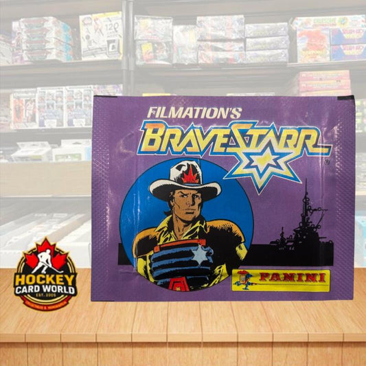 1987 Panini Filmations Bravestarr Vintage Album Sticker Wax Pack - Printed in Italy Image 1