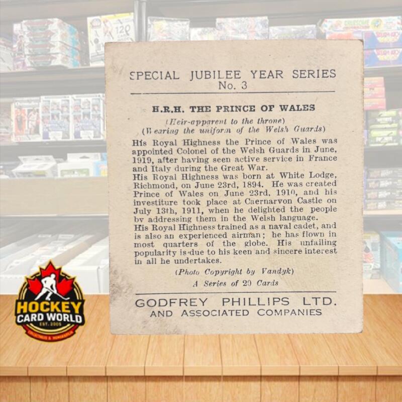 1935 Godfrey Phillips Special Jubilee Year #3 The Prince of Wales V105505 Image 2
