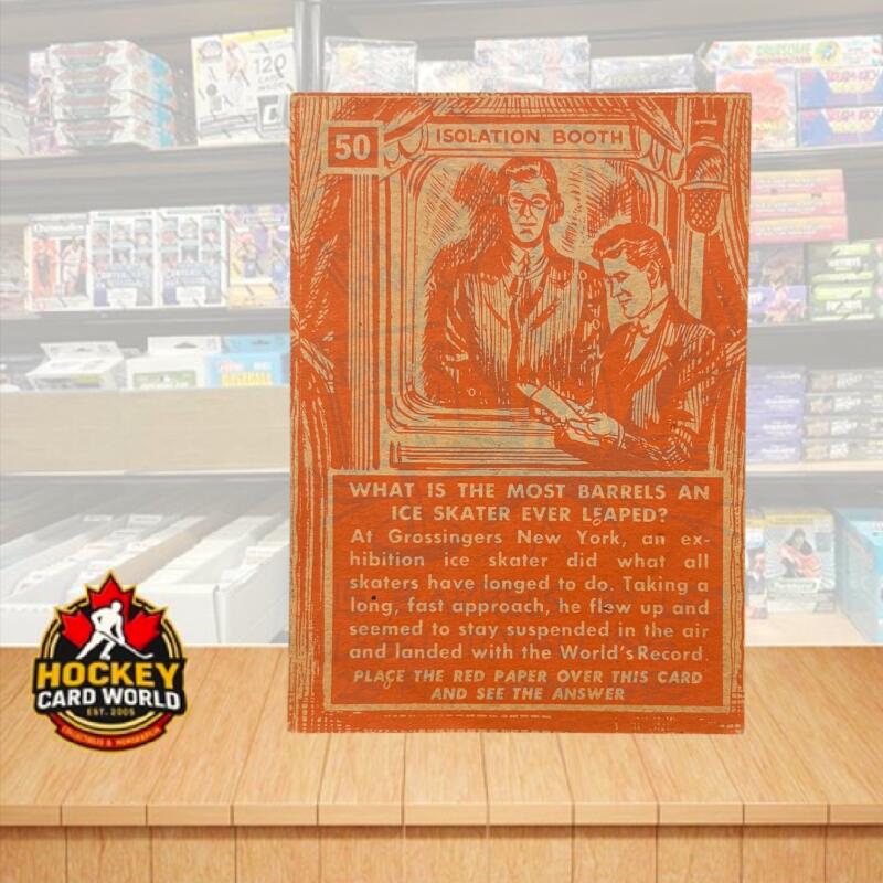 1957 Topps Isolation Booth #50 What's most barrels skater ever leaped? V105550 Image 2