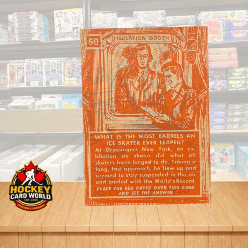 1957 Topps Isolation Booth #50 What's most barrels skater ever leaped? V105551 Image 2