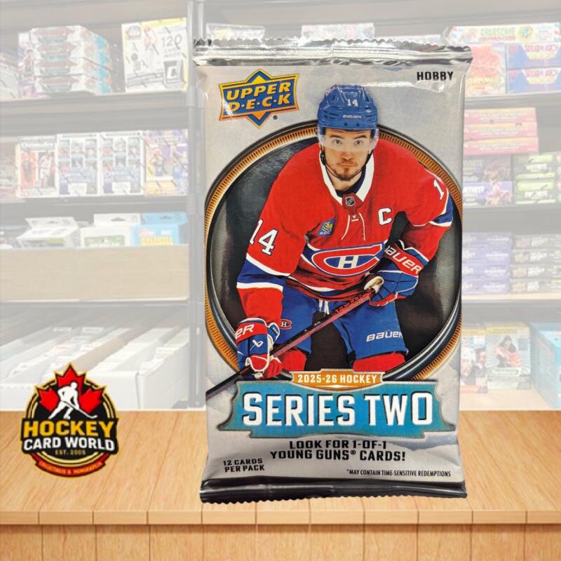 2025-26 Upper Deck Series 2 Hockey Hobby PACK - 12 cards Per Pack  Image 1