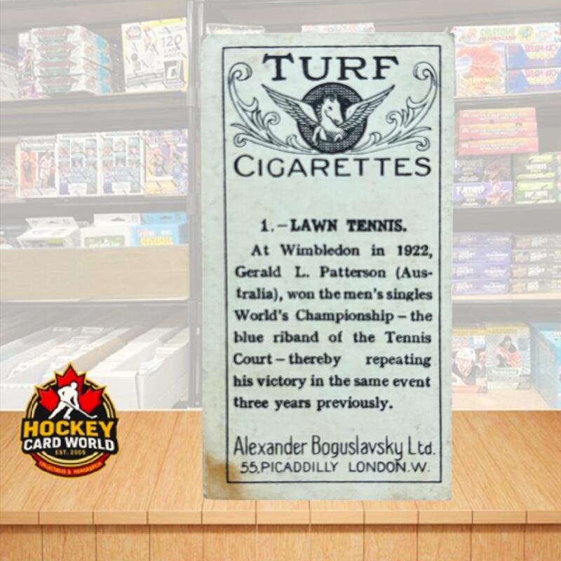 1925 Turf Cigarettes Sports Records Complete Series #1 Lawn Tennis V105559 Image 2