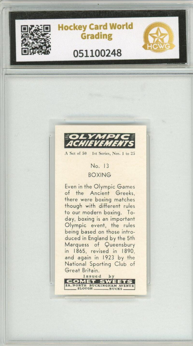 1959 Comet Sweets Olympic Achievements #13 Boxing Graded HCWG 9 Image 2