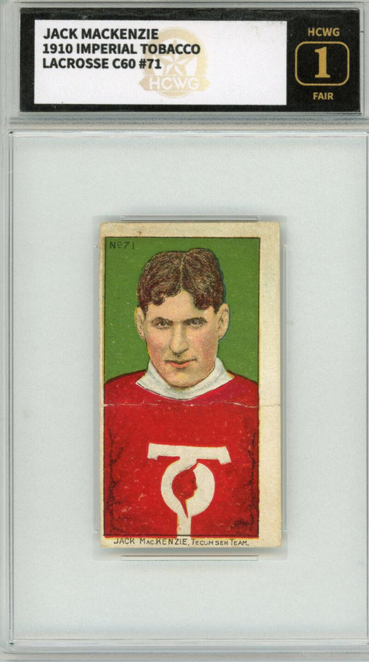1910 Imperial Tobacco Lacrosse C60 #71 Jack Mackenzie Graded HCWG 1 Image 1