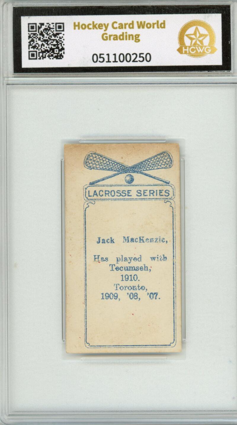 1910 Imperial Tobacco Lacrosse C60 #71 Jack Mackenzie Graded HCWG 1 Image 2