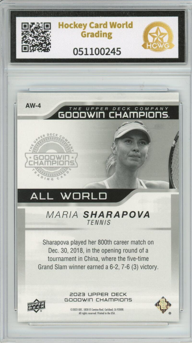 2023 Upper Deck Goodwin Champion All-World #AW4 Maria Sharapova Graded HCWG 9 Image 2