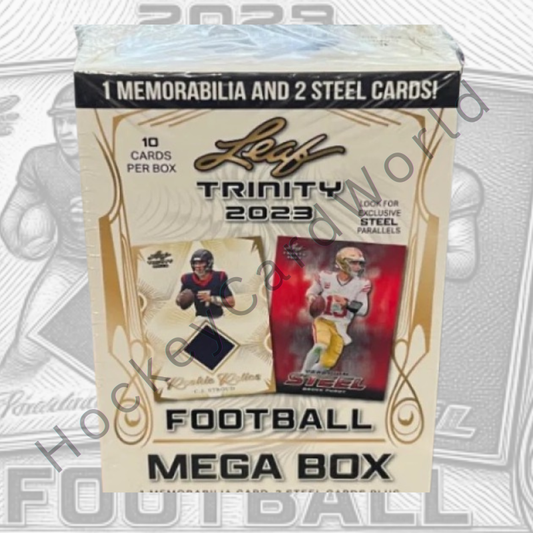 2023 Leaf Trinity Football Mega Box - 1 Auto or Mem - 2 Steel Per Box Image 1