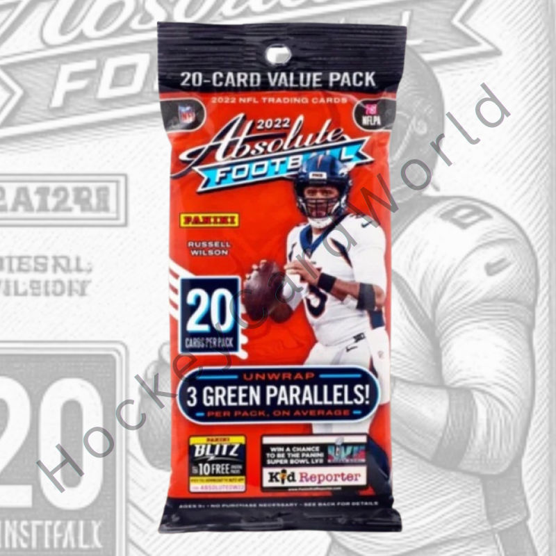 2022 Panini Absolute NFL Football Cards Value Fat Pack - 3 Green Parallels Pack Image 1