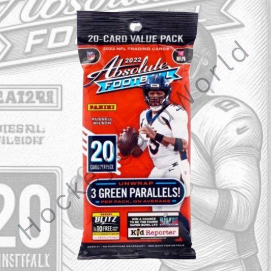 2022 Panini Absolute NFL Football Cards Value Fat Pack - 3 Green Parallels Pack Image 1