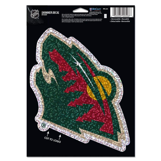 Wincraft Minnesota Wild Shimmer Decal 5 by 7-Inch Hockey