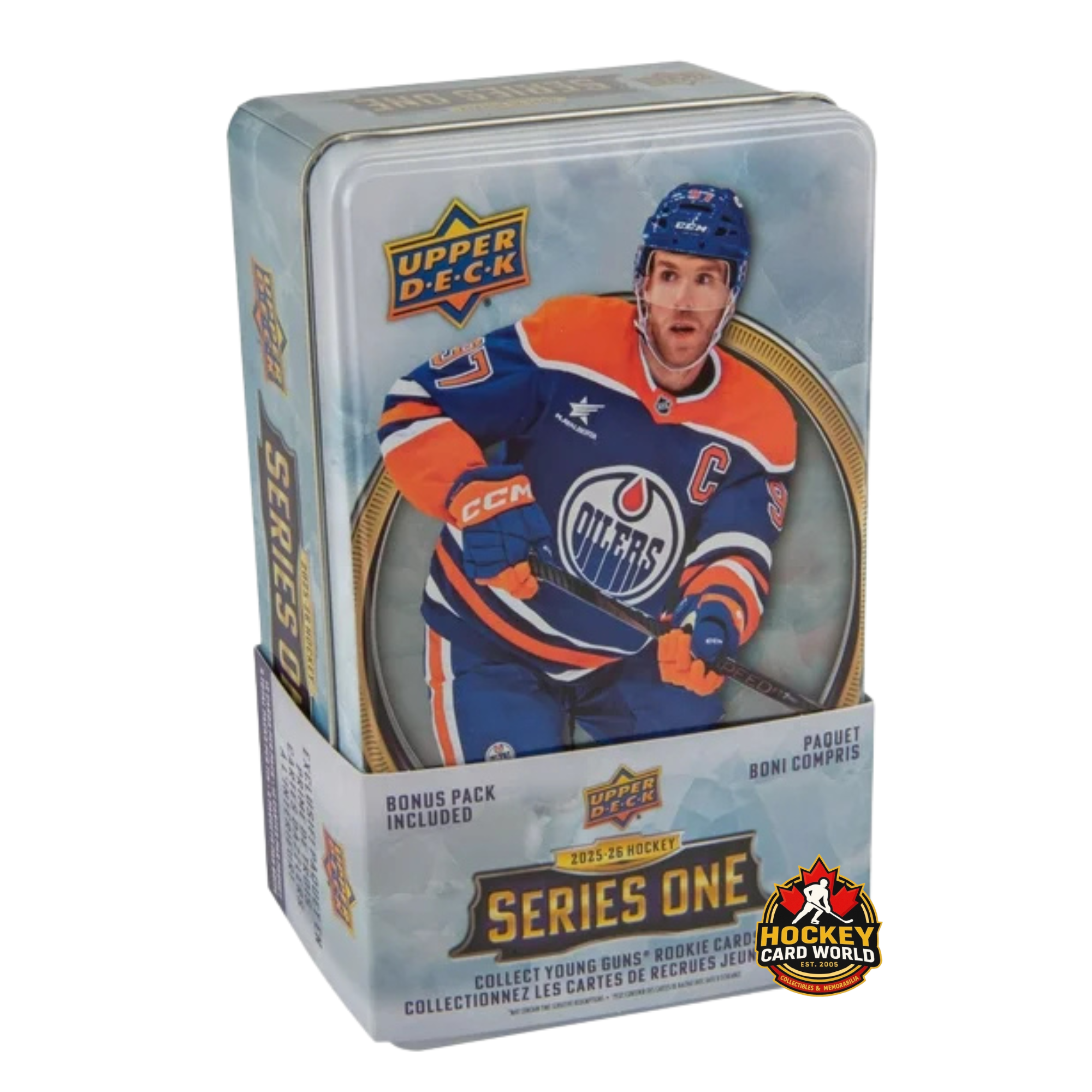 2025-26 Upper Deck Series 1 Hockey Sealed Tin - 9 Packs Per TIn