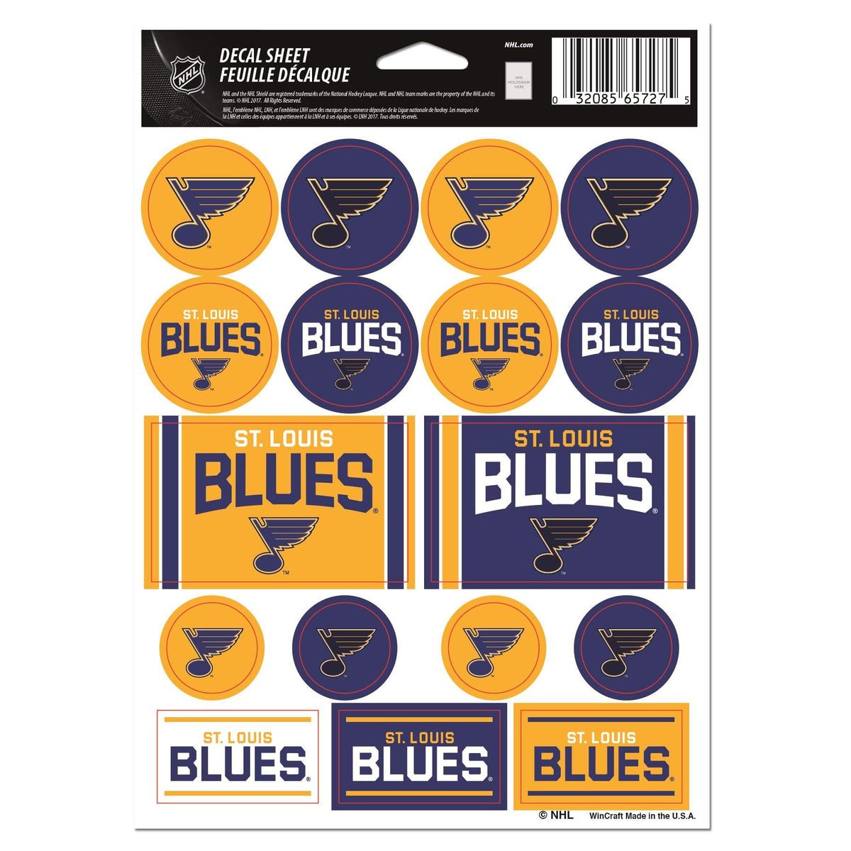 Wincraft NHL St. Louis Blues Vinyl Sticker Sheet, 5-Inchx7-Inch Hockey