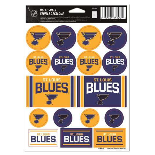 Wincraft NHL St. Louis Blues Vinyl Sticker Sheet, 5-Inchx7-Inch Hockey