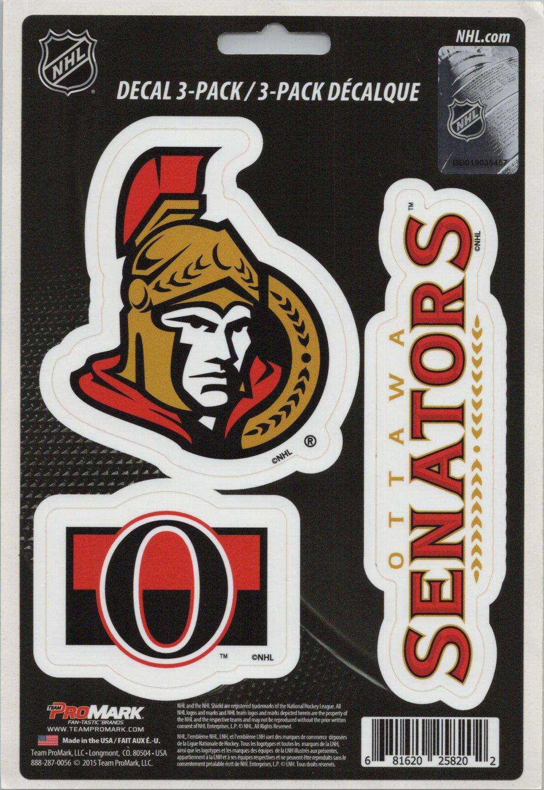 Team ProMark NHL Ottawa Senators Standard Team Hockey Decals