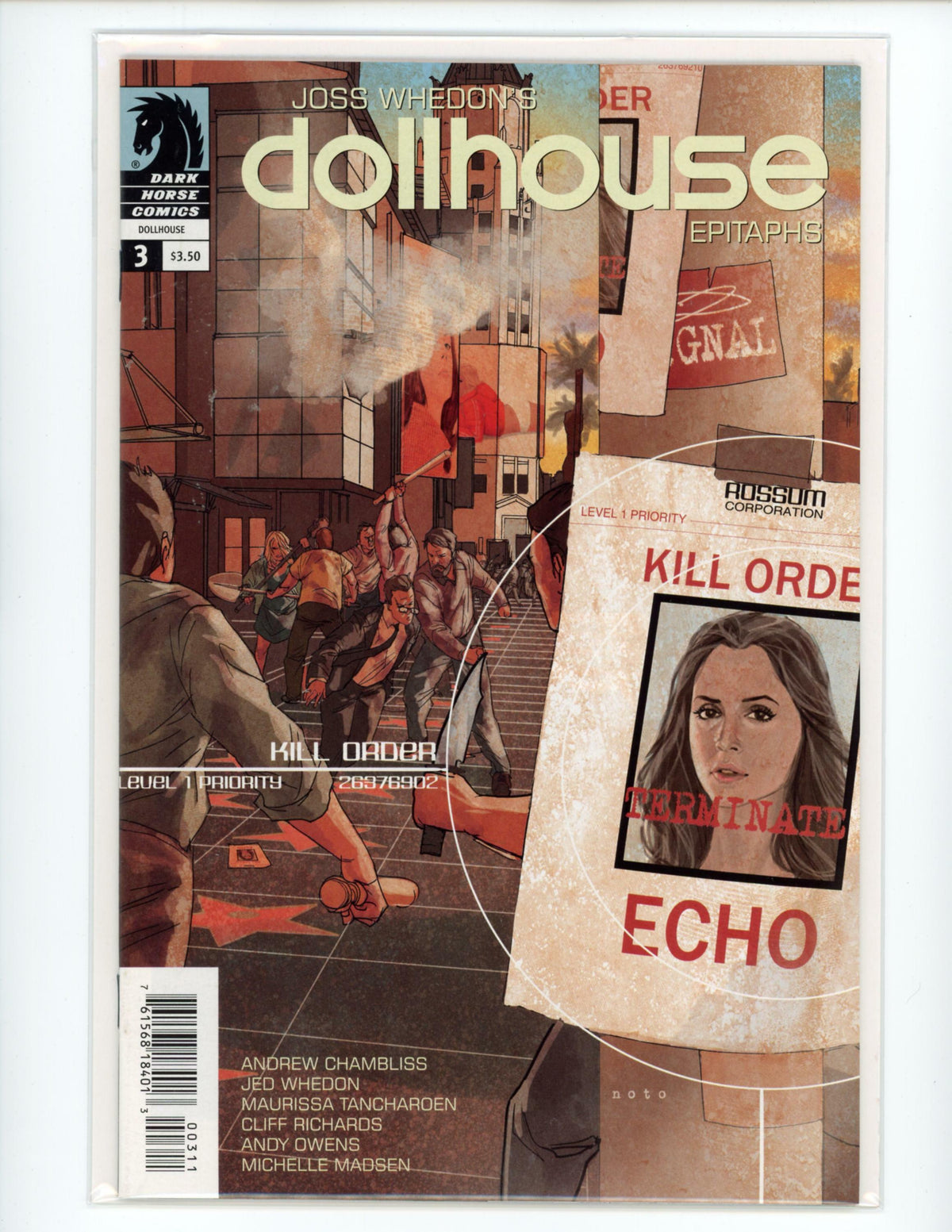 Josh Whedon's Dollhouse Epitaphs 3 2011 Massimo Carneval Comic Book B22-138