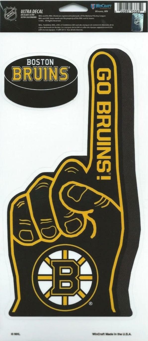 Boston Bruins Multi-Use Decal/Sticker Finger/Puck 4"x 9"