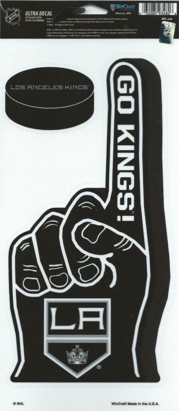 Los Angeles Kings Multi-Use Decal/Sticker Finger/Puck 4"x 9"