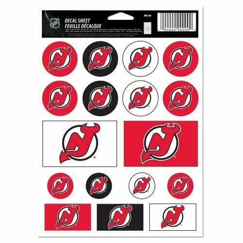 Wincraft NHL New Jersey Devils Vinyl Sticker Sheet, 5-Inchx7-Inch Hockey
