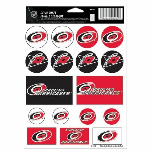 Wincraft NHL Carolina Hurricanes Vinyl Sticker Sheet, 5-Inchx7-Inch Hockey