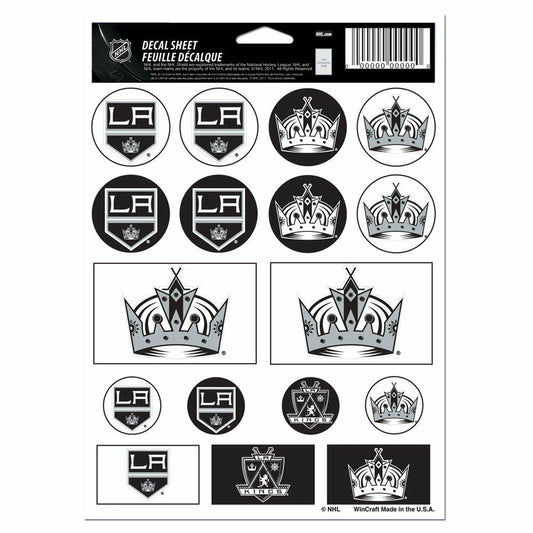 Wincraft NHL Los Angeles Kings Vinyl Sticker Sheet, 5-Inchx7-Inch Hockey
