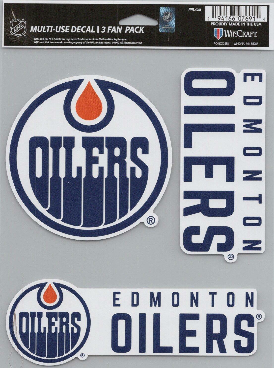 Wincraft Edmonton Oilers Logo Name 5x7inch Decal Sheet
