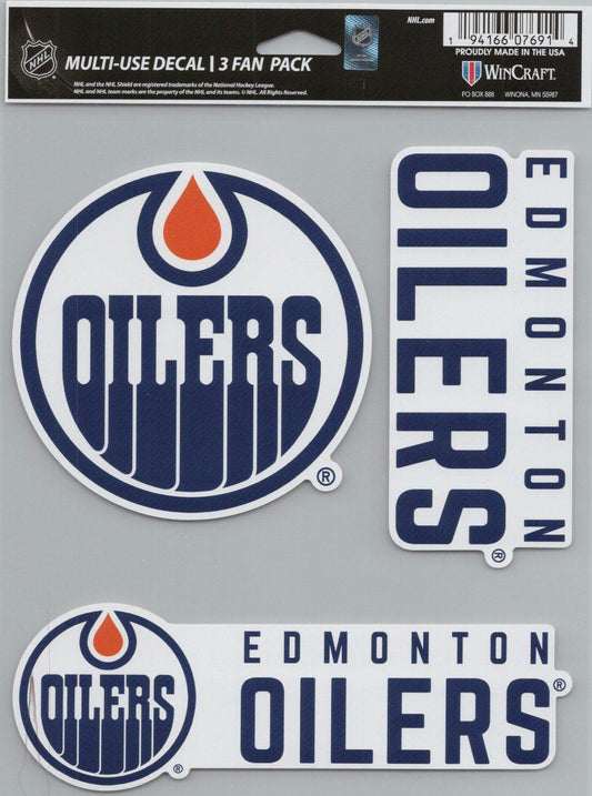 Wincraft Edmonton Oilers Logo Name 5x7inch Decal Sheet
