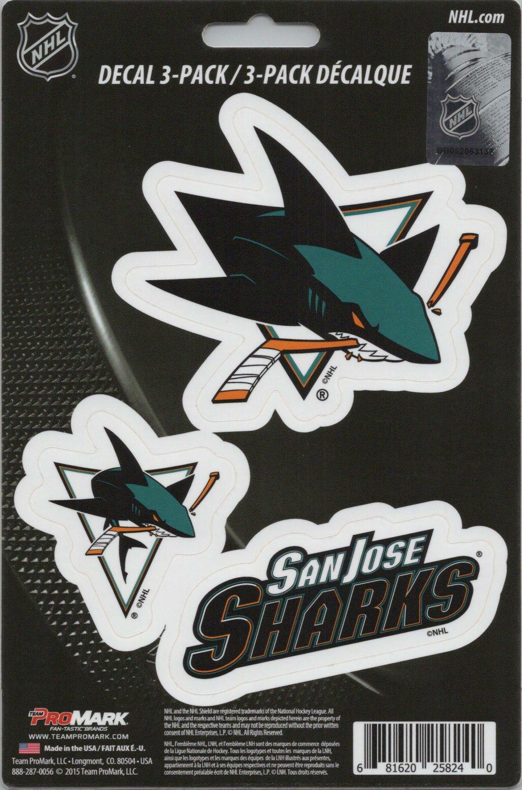 Team ProMark NHL San Jose Sharks Standard Team Hockey Decals
