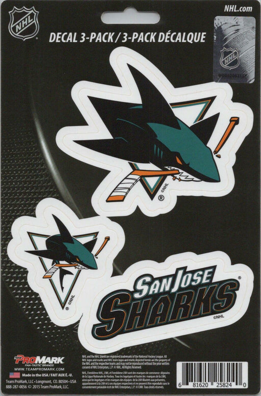 Team ProMark NHL San Jose Sharks Standard Team Hockey Decals