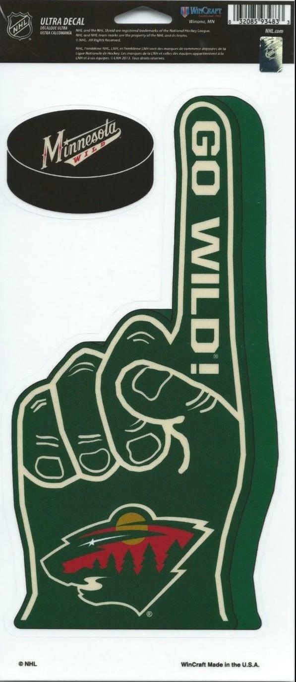 Minnesota Wild Multi-Use Decal/Sticker Finger/Puck 4"x 9"