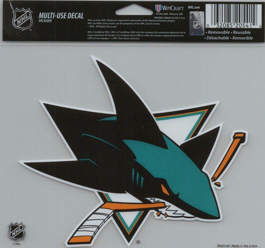 Wincraft NHL San Jose Sharks Multi-Use Colored Decal, 5-Inchx6-Inch
