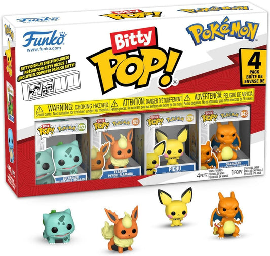 Funko - Bitty POP!: Pokémon 4-Pack Figures (Bulbasaur, Flareon, Pichu, and Charizard)