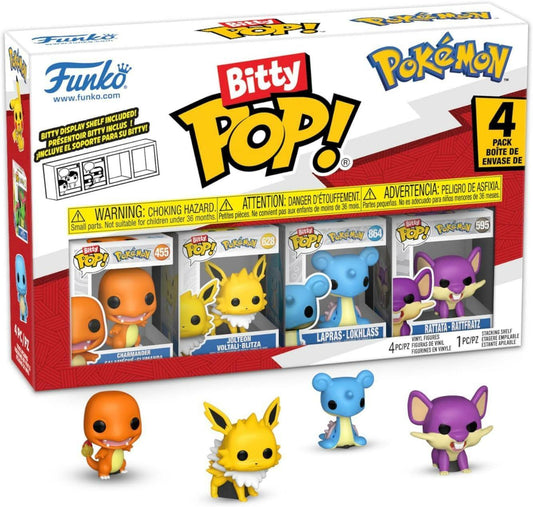 Funko - Bitty POP!: Pokémon 4-Pack Figures (Charmander, Jolteon, Lapras, and Rattata)