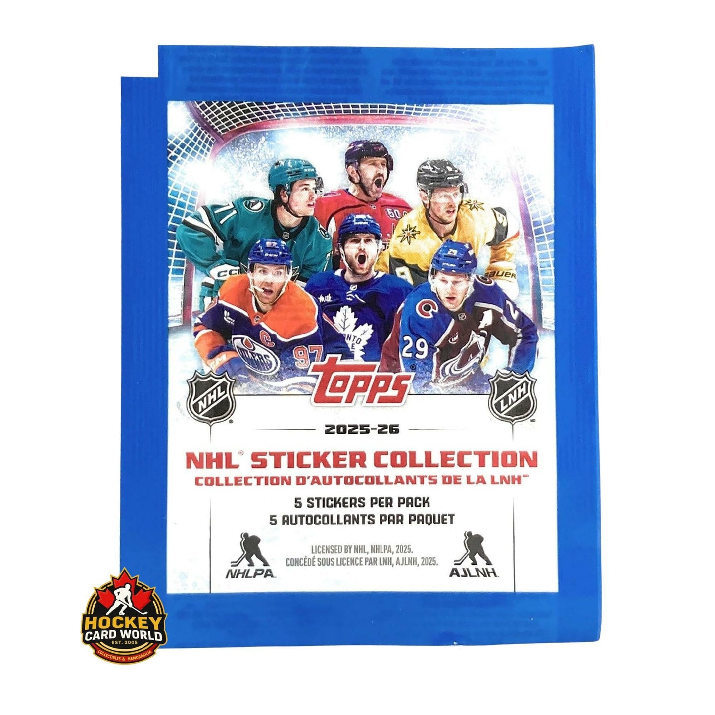 2025-26 Topps Collection Hockey Sticker Single Pack