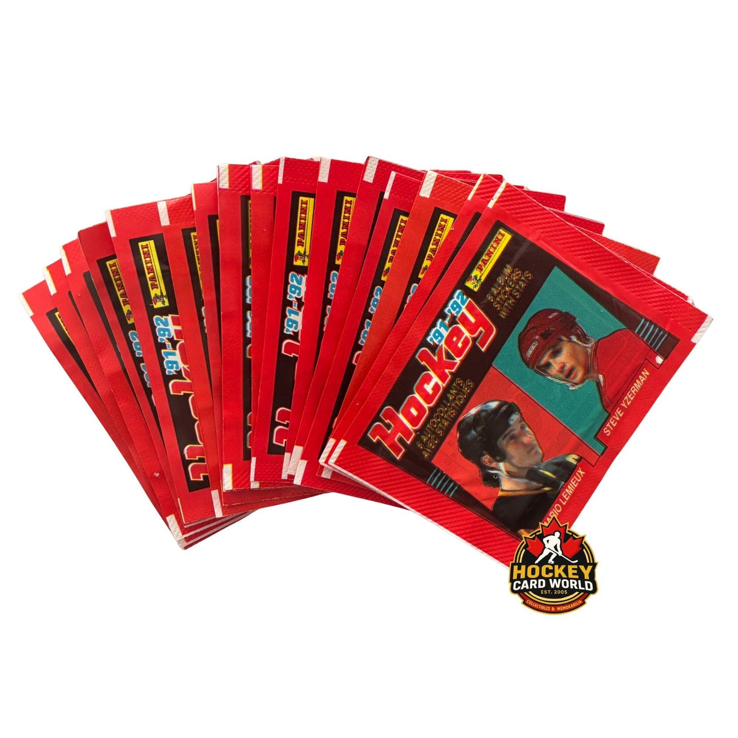1991-92 Panini Hockey Sticker Packs Lot of 17