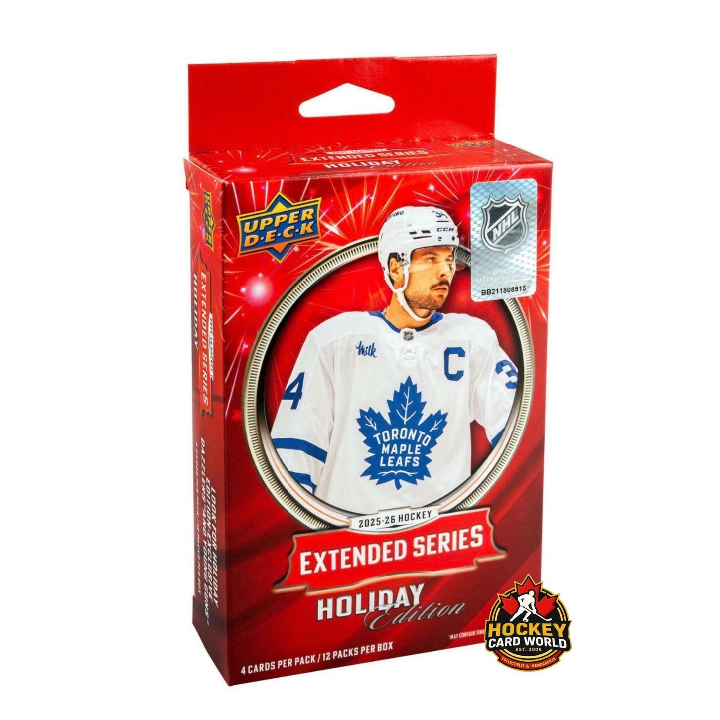 2025-26 Upper Deck Extended Holiday Box - 12 Packs Per Box