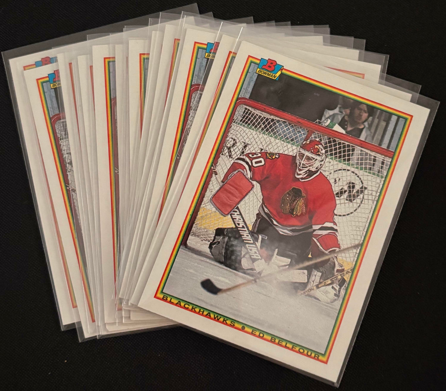 1990-91 Bowman #7 Ed Belfour RC Rookie - Hockey Lot of 15
